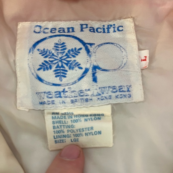 VINTAGE OCEAN PACIFIC PUFFER JACKET - Picture 2 of 3